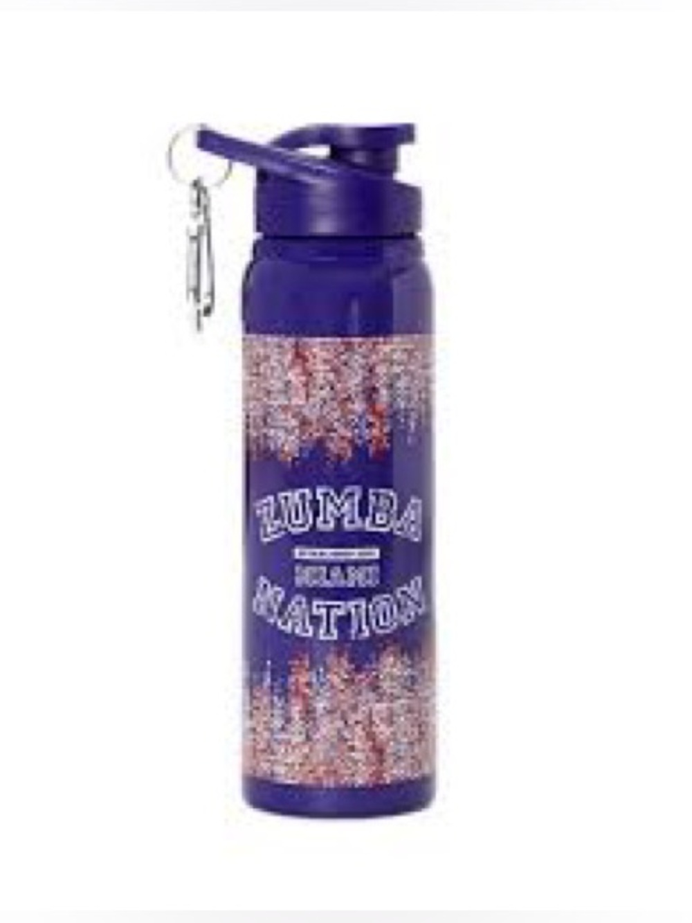 New Zumba Fitness Purple 'Zumba Nation' Sports Water Bottle with Carabiner